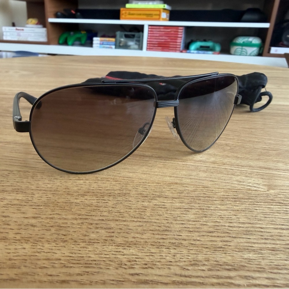 Prada Black Frame Sunglasses Aviator - Picture 3 of 5